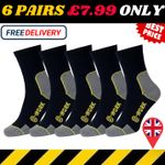 6 PAIRS Mens Work Socks Workwear Reinforced Cushion Sole Boot Socks Size 6-11 UK