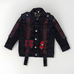 Elite Premium Denim Kids 2-3 Black Jacket Fast Life Rhinestones Goth Streetwear