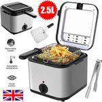 2.5Ltr Compact 900W Electric Stainless Steel Deep Fat Fryer Non-stick Chip Pan