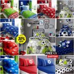 Kids Football Duvet Cover Set OR Matching Fitted Sheet for Boy Girl Single Size