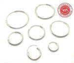 Single Mens Sterling Silver Hoop Sleeper Earring 6mm-18mm Tiny-Small-Large New 