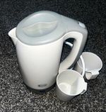 Swan Travel Kettle 0.5L 110-240V with 2 Cups White/Grey SK19010N