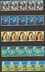 25 x 2nd CLASS, UNFRANKED XMAS STAMPS, OFF PAPER, NO GUM. EXCELLENT CONDITION.