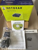 NETGEAR PS101 Mini Print Server Parallel Port Ethernet Boxed PSU CD Manual