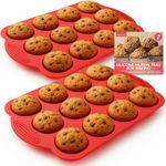 1-2 Silicone Muffin Cupcake 12 Yorkshire Pudding Bakeware Tray Moulds Non Stick