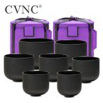 CVNC 432Hz 6"-12" 7 Pcs Black Frosted Crystal Singing Bowls Set W/Cases Sound