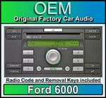 Ford Transit CD player radio stereo Ford 6000 with code and removal keys