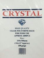 Poly Food Bags Transparent Food Grade All Sizes CRYSTAL Branded