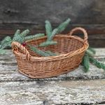 Rustic Wicker Willow Storage Tray Hamper Bread Fruit Gift Basket