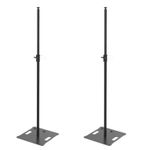 2 x Ultimax Speaker Stand 2.4m Black Square Base 35mm Lighting Stand Carry Bags