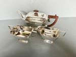 ART DECO SILVER PLATE 3 PIECE TEA SET, GEORGE BOWEN, BIRMINGHAM, c.1920s/30s