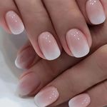 24Pcs Medium Square False Nails French Fake Tips Press On Full Cover Nails