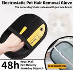 Pet Hair Removal Glove Cat Dog Electrostatic Brush Fur Reomver Grooming Glove UK