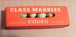 Rare Codeg (Cowen De Groot) British Made 1930/40's box of 12 glass marbles