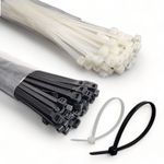 Black & White Cable Ties Premium Zip Ties Cable Tidy Long Short Small All Sizes