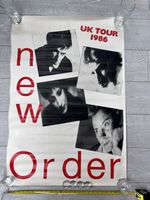 New Order UK Tour 1986 Original Vintage Poster Factory Records Era Indie Classic