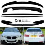 FOR BMW 3 SERIES F30 GLOSS BLACK M PERFORMANCE STYLE BODY KIT SPOILER SKIRT LIP