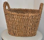 Vintage Seagrass Basket- Oval storage basket- Heavy duty & Hand-woven-Decorative