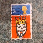 Great Britain Elizabeth II 3d Pre-Decimal Red & Blue Used Stamp Art 1961-70