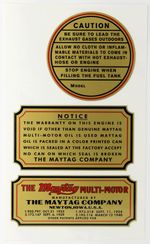 MAYTAG vintage style Multi-Motor Gas Engine 1930's/40's stickers decals 