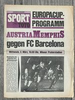 1982/83 ECWC AUSTRIA MEMPHIS (VIENNA) v BARCELONA (4-Page Programme)