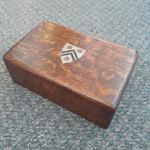 Antique Heraldic Crest New College Oxford Oak Box