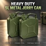 2x Metal Jerry Can 5L Heavy Duty Steel Portable Petrol Diesel Storage Container