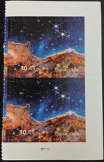 🔥🔥TWO COSMIC CLIFFS PRIORITY MAIL EXPRESS STAMPS VALUE $60.90 2023 RS🔥🔥