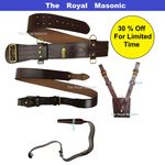Sam Brown Belt Shoulder Strap Sword Frog  Sword Knot  Brass buckle Brown Leather