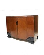 Vintage Mid 20th Century 1950s Art Deco Revival Oak Sideboard Cabinet