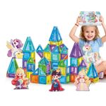 Magic castle mini magnetic tiles 45 pcs, gift and best present for girls