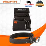 WrightFits Leather Tool Belt With Nail and Hammer Work Pouch - 2 In 1 - WW14 -19