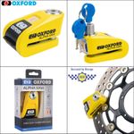Oxford Alpha XA14 Alarm Disc Lock 14mm Pin Yellow Black LK217 Motorbike Security