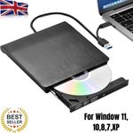 USB 3.0 External DVD CD Hard Disc Burner Player Reader Optical Drive PC Laptop