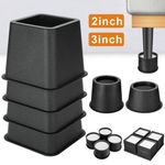 4X Heavy Duty Rectangle Bed Chair Risers Feet Leg Lift Furniture Extra Raisers