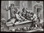 Glass Magic Lantern Slide WILLIAM HOGARTH ETCHING NO3 C1890 DRAWING PRINTING 