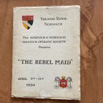 Theatre Royal Norwich Programme 1934  THE REBEL MAID - AMATEUR OPERATIC SOC