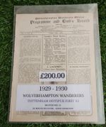 Wolves V Tottenham Hotspur 1929/30 Football Programme 1st Ex Bound No Cover VGC 