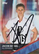 JACOB BETHELL SIGNED ENGLAND CRICKET 2025 TOPPS TRADING CARD+COA **PROOF**
