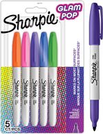 Sharpie Glam Pop Permanent Markers | Fine Point for Bold Details | Assorted Vibr