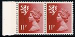 Scotland 11p scarlet RIGHT  PHOSPHOR BAND OMITTED. In pair with normal. MNH