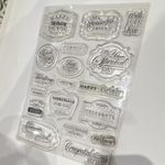 Docrafts Clear Sentiment Stamp Set Happy Birthday Thank You Congratulations