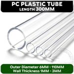Clear Plastic Tube 300mm Length PC Plastic Hollow Round Pipe Tubular Rigid