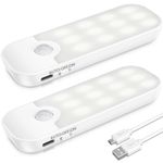 ANOPU Motion Sensor Lights Indoor, 2 Pack USB 6 cm x 12,5 x 2,3 cm, White