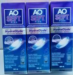 Alcon AOSEPT Plus Contact Lens Cleaning And Disinfectant Hydraglyde 360ml  x3