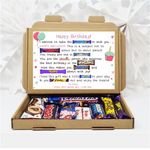 Personalised Birthday cute Chocolate Gift Treat Box Hamper Hug in a box Him Her