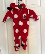 Early Days Disney Minnie Mouse Fleece Hooded Zip Polka Dot Babygrow 3-6M