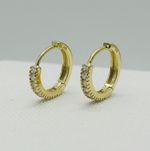Solid 9ct Gold 12mm Hinged Small Huggies Earring Diamond-Unique Brand New Pair