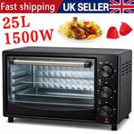 25L Electric Mini Oven 1500W Countertop Cooker Grill Bake Toaster Oven Black