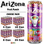 AriZona Fruit Punch 22oz Tropical Fruit Drink Big Can – Choose Qty